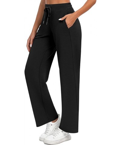 2 Pack Women Casual Wide Leg Sweatpants Drawstring Waist Baggy Joggers Loose Yoga Pants with Pockets Black, Gray Purple $24.7...