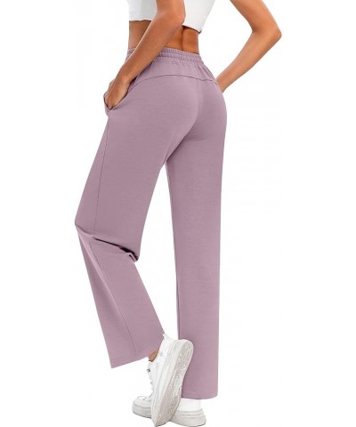 2 Pack Women Casual Wide Leg Sweatpants Drawstring Waist Baggy Joggers Loose Yoga Pants with Pockets Black, Gray Purple $24.7...