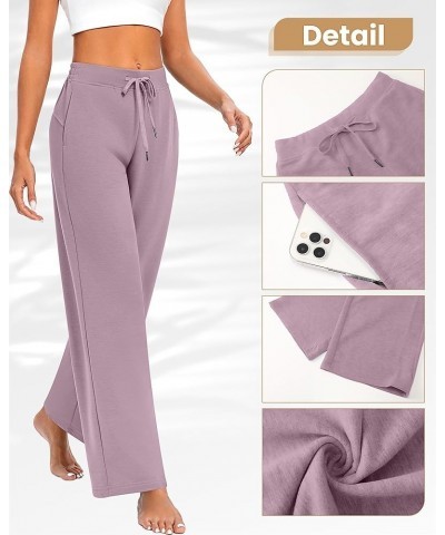 2 Pack Women Casual Wide Leg Sweatpants Drawstring Waist Baggy Joggers Loose Yoga Pants with Pockets Black, Gray Purple $24.7...