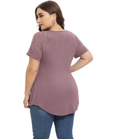 Plus Size Tops for Women - Cute & Flowy Empire Waist Babydoll Shirts, Sexy & Formal Plus Size Womens Clothes Mauve $17.91 Tops