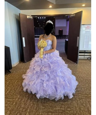 Women's Organza Ruffles Quinceanera Beaded Sweetheart Prom Ball Gown Mint $69.30 Dresses