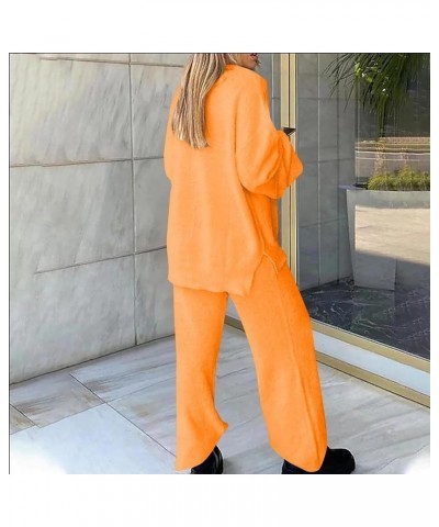 Women Outfit Sets Summer Ladies Casual Fashion Chiffon Long Sleeve Trousers Two Piece Set Dressy Pant Suits Sets5-orange $20....