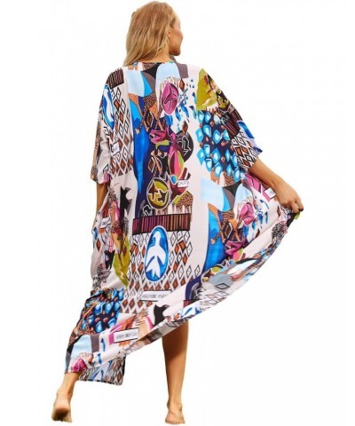 swimsuit cover up Kimonos for women kimono beach boho kimono beach cover up Geometry print long kimonos open front plus size ...