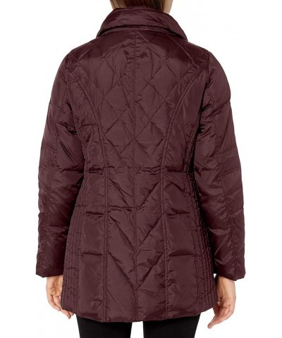 Women's Diamond Quilted Down Coat Burgundy $49.22 Jackets