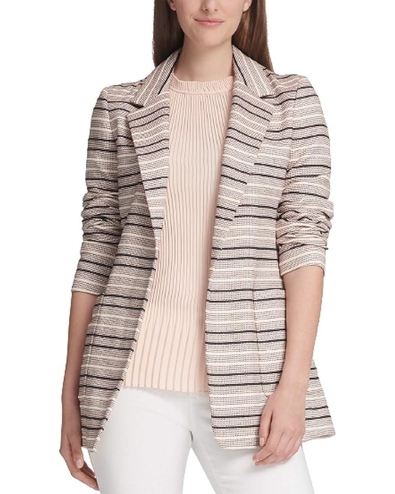 womens Striped Jacquard Open-front Jacket Pink $35.09 Jackets