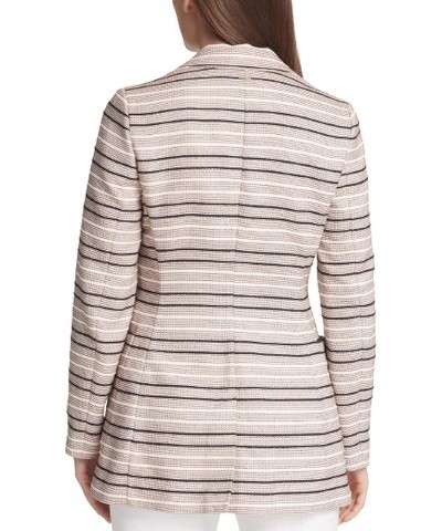 womens Striped Jacquard Open-front Jacket Pink $35.09 Jackets