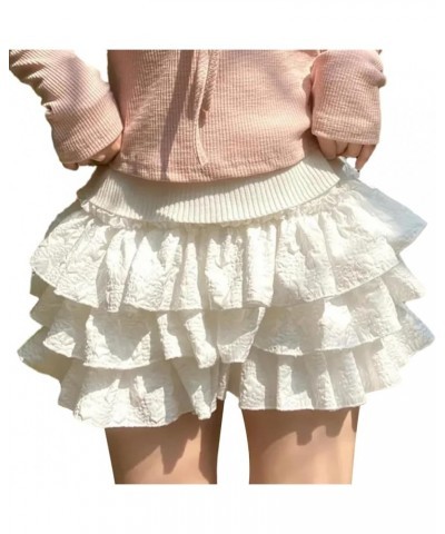 Women 's Lace Shorts High Stretchy Waist Bodycon Sheer Bottoms Layered Biker Shorts Crochet Y2k Mini Hot Pants E-white $9.68 ...