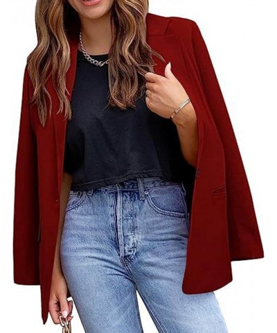 2023 Fall Womens Blazers for Work Ladies Blazers Suit Jackets Business Casual Fashion Dressy Office Blazer Red03 $13.95 Blazers