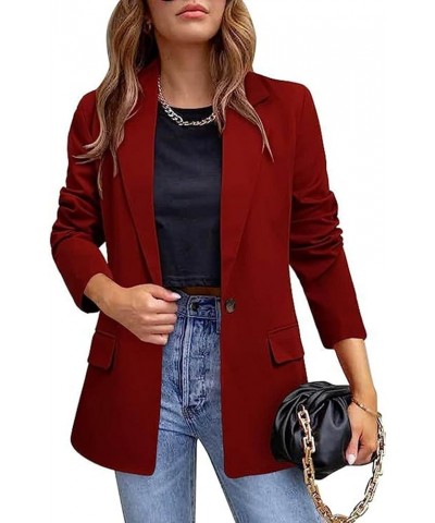 2023 Fall Womens Blazers for Work Ladies Blazers Suit Jackets Business Casual Fashion Dressy Office Blazer Red03 $13.95 Blazers