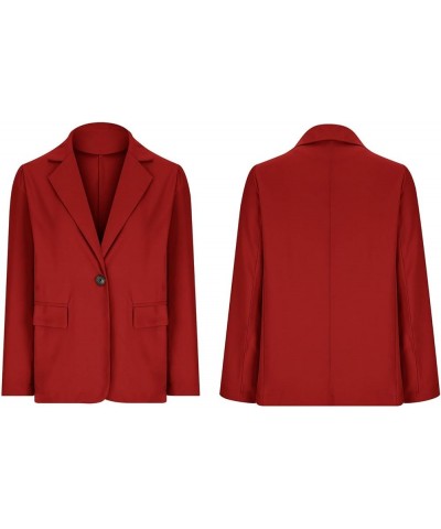 2023 Fall Womens Blazers for Work Ladies Blazers Suit Jackets Business Casual Fashion Dressy Office Blazer Red03 $13.95 Blazers