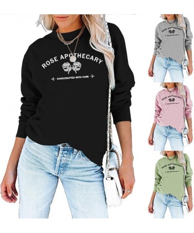 Rose Apothecary Casual Letter Round Neck Long Sleeve Sweater Loose Fashion Bottoming Coat Top 13 $20.39 Sweaters