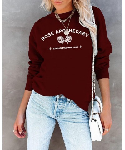 Rose Apothecary Casual Letter Round Neck Long Sleeve Sweater Loose Fashion Bottoming Coat Top 13 $20.39 Sweaters