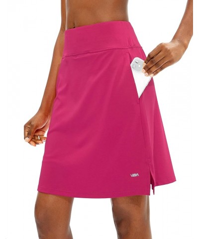 Women's 20" Knee Length Skorts Skirts UPF50+ Athletic Tennis Golf Skirt for Women Casual Summer Skirts Z-deep Pink $23.77 Skorts