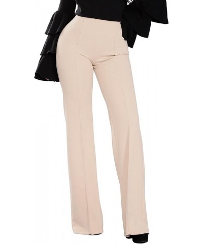 Womens Casual Bootcut Ease Into Pants Stretchy Bell Bottom Flare Palazzo with Tummy Control Trousers Apricot $11.06 Pants