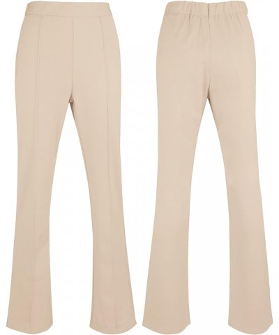 Womens Casual Bootcut Ease Into Pants Stretchy Bell Bottom Flare Palazzo with Tummy Control Trousers Apricot $11.06 Pants