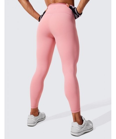 Women's Hugged Feeling Compression Leggings 25 Inches - Thick High Waisted Tummy Control Workout Leggings Lotus Pink $19.25 A...