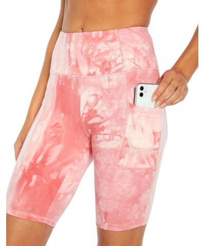 Women's Bambie High Rise Bermuda Short Calypso Coral Tie Dye Marble $9.71 Activewear