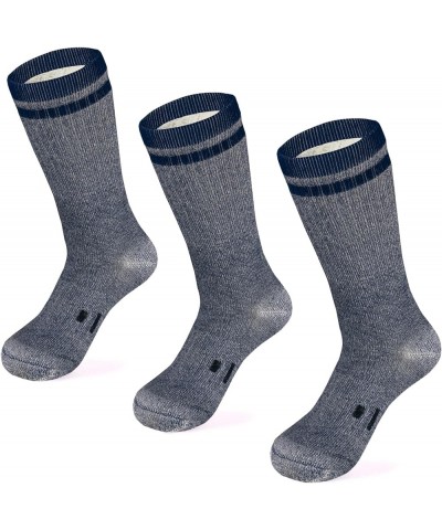 Merino Wool Hiking Socks for Men and Women – 3 Pairs Midweight Cushioned – Warm n Breathable Blue $12.80 Socks