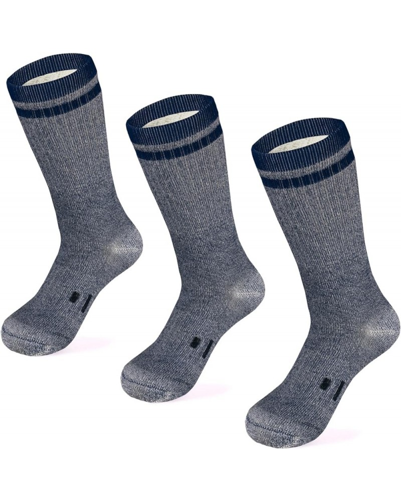 Merino Wool Hiking Socks for Men and Women – 3 Pairs Midweight Cushioned – Warm n Breathable Blue $12.80 Socks