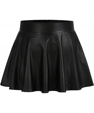 Women's Plus Size Flared Uniform Skirt Pleated Skater Mini Skirt Black $19.20 Skirts