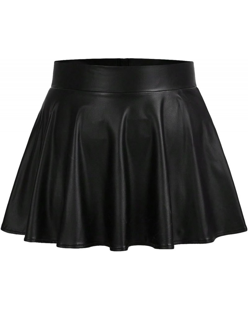 Women's Plus Size Flared Uniform Skirt Pleated Skater Mini Skirt Black $19.20 Skirts