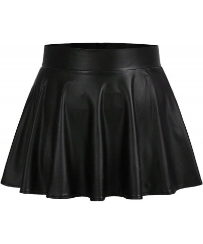 Women's Plus Size Flared Uniform Skirt Pleated Skater Mini Skirt Black $19.20 Skirts