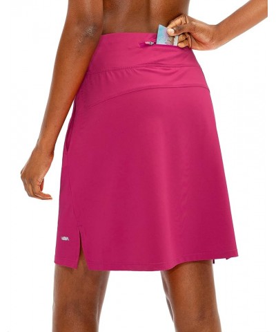 Women's 20" Knee Length Skorts Skirts UPF50+ Athletic Tennis Golf Skirt for Women Casual Summer Skirts Z-deep Pink $23.77 Skorts