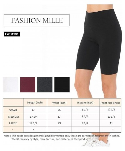 Women Workout Athletic High Waist Knit Yoga Leggings Bike Shorts Black/Iceblue $8.37 Others