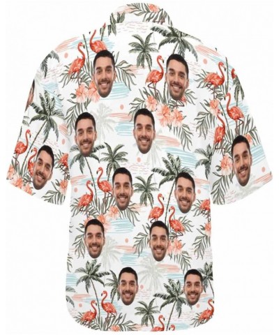 Custom Face on Pineapple Pattern Hawaiian Shirt Short Sleeve Women's Casual Button Funky Shirt Gift Flamingo Tropical Palm $1...