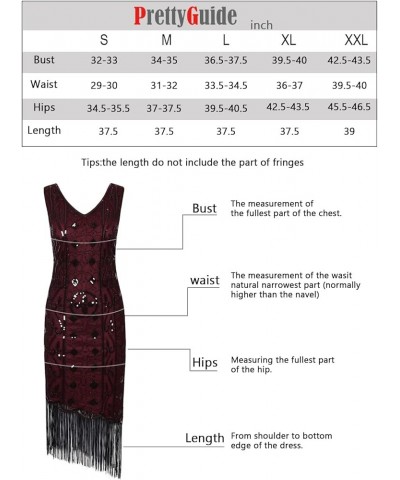 Women's Flapper Dresses 1920s Gatsby Sequin Fringed Asymmetric Hem Roaring 20s Cocktail Dress Burgundy $31.25 Dresses