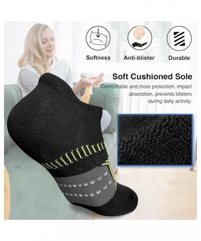 Womens Athletic Cushioned Anti-Blister Comfort Running Ankle Socks 5 Pairs Black 5 Pairs $12.11 Activewear