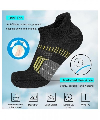 Womens Athletic Cushioned Anti-Blister Comfort Running Ankle Socks 5 Pairs Black 5 Pairs $12.11 Activewear