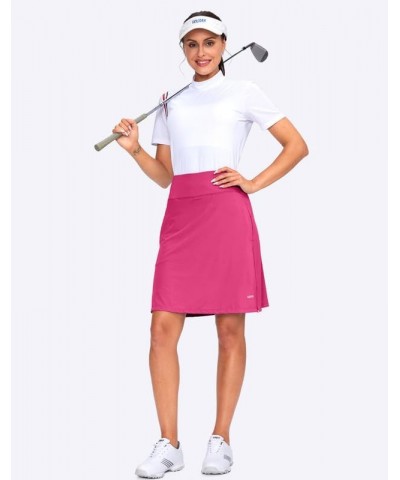 Women's 20" Knee Length Skorts Skirts UPF50+ Athletic Tennis Golf Skirt for Women Casual Summer Skirts Z-deep Pink $23.77 Skorts