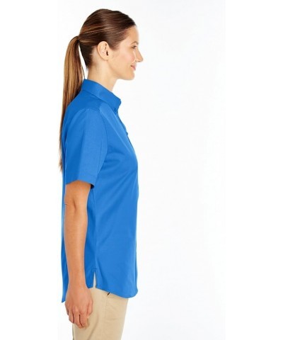 M582W Ladies' Foundation 100% Cotton Short-Sleeve Twill Shirt with Teflon™ French Blue $7.82 Blouses