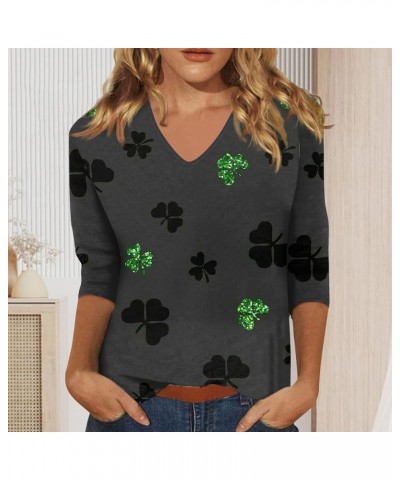 Valentine Day Shirt for Women 3/4 Sleeve Cute Love Hearts Graphic Tees Casual Fashion Tops Blouse H004 Army Green $8.24 Activ...