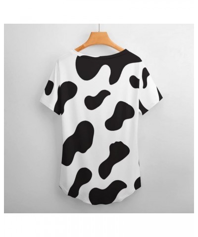 Dairy Cow Pattern Animal V Neck Short-Sleeve Womens Shirt Printed for Women Summer Top 3XL 3X-Large Style-1 $19.36 T-Shirts