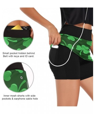 Pickleball Balls Women's Tennis Skirt Golf Skort Gym Shorts Athletic with Pockets St-patricks Day $10.75 Skorts