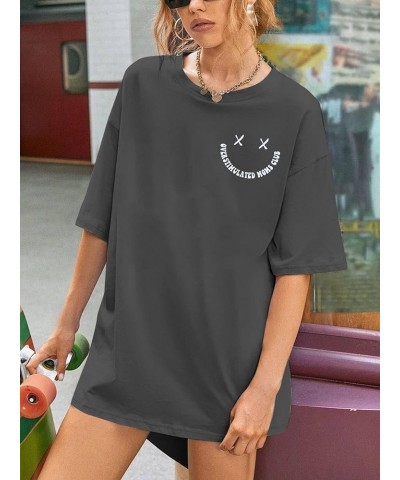 Overstimulated Moms Club Shirt Oversized Mama Shirts Funny Mom Life Graphic Tees Casual Short Sleeve Trendy Tops Dark Grey $1...