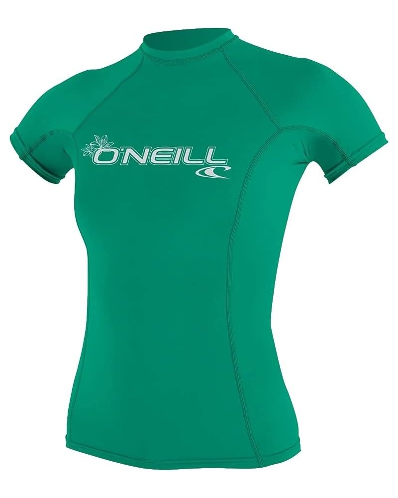 Women's O'neill Basic Skins UPF 50+ Short Sleeve Rash Guard Seaglass $14.62 Activewear