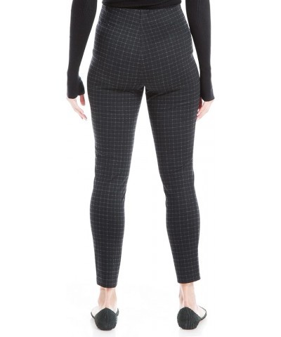 Women's Ponte High Waist Skinng Legging Black/Charcoal Check Grid-sjt-k927 $21.14 Leggings