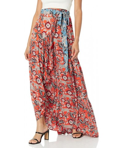 Women's Printed Maxi Wrap Skirt Flame $17.57 Skirts