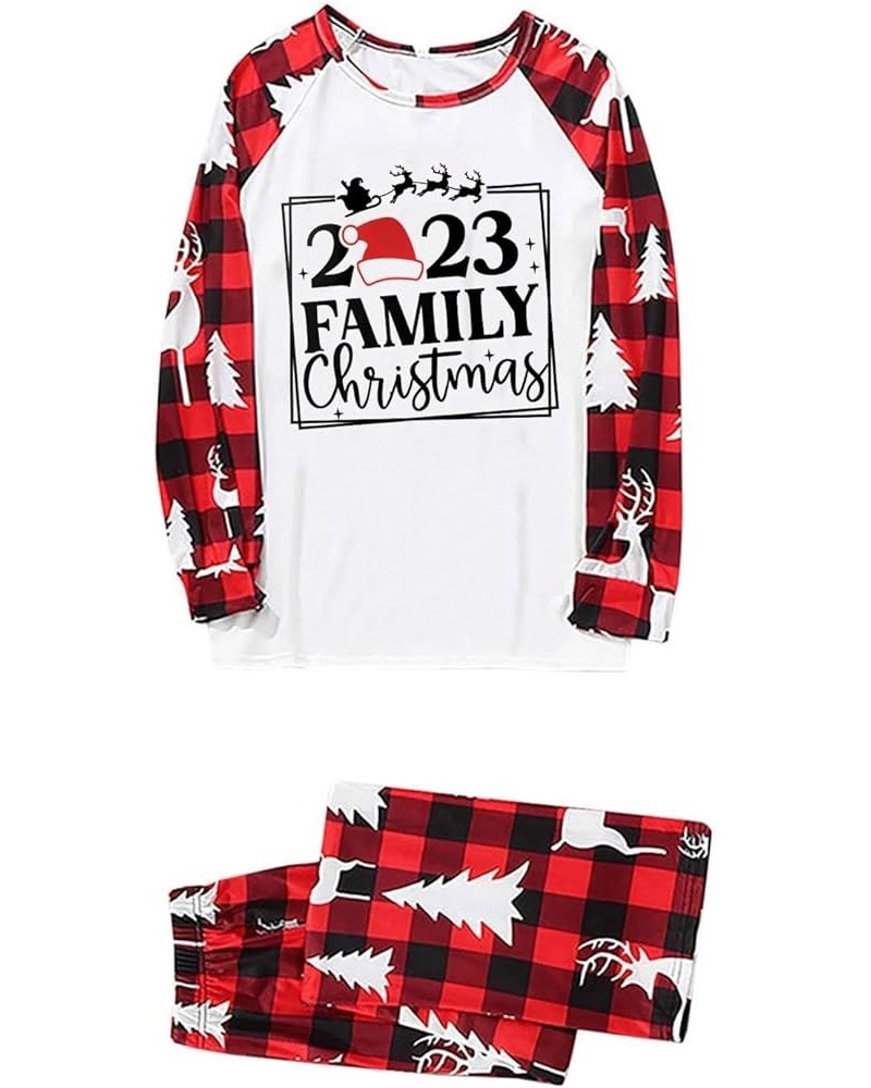 Womens Pajama Sets Christmas Dad Letter Plaid Print Top Pants Family Clothes Pajamas Infant Christmas Pajamas 43-red-t $10.82...