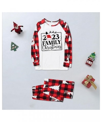 Womens Pajama Sets Christmas Dad Letter Plaid Print Top Pants Family Clothes Pajamas Infant Christmas Pajamas 43-red-t $10.82...