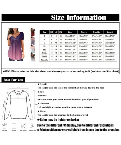 Funeral Summers Tunic Women's Short Sleeve Beautiful Comfortable Shirt for Womens Gradient Color V Pattern 1-multicolor $7.50...