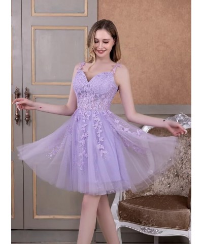 Tulle Homecoming Dresses for Teens Lace Short Prom Dress Spaghetti Straps Appliques Mini Cocktail Party Gowns Black $32.39 Dr...