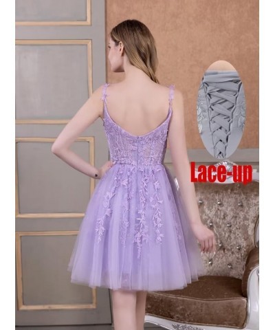 Tulle Homecoming Dresses for Teens Lace Short Prom Dress Spaghetti Straps Appliques Mini Cocktail Party Gowns Black $32.39 Dr...