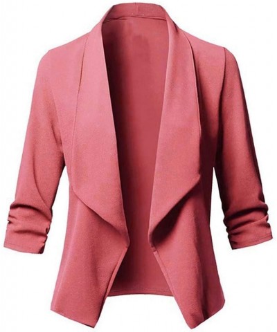 Blazers for Women Fashion Dressy Long Sleeve Blazer Open Front Cardigan Plus Size Double Breasted Jacket 1304-nfhhse-e-pink $...