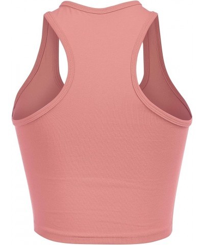 Women's Scoop Neck Workout and Training Basic Sleeveless Racerback Crop Sports Active Camis Tanks Top Mauve $9.69 Tanks