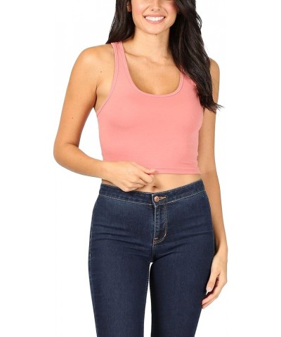 Women's Scoop Neck Workout and Training Basic Sleeveless Racerback Crop Sports Active Camis Tanks Top Mauve $9.69 Tanks