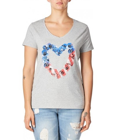 Women's Short Sleeve V-Neck Graphic T-Shirt Stars and Stripes $7.80 T-Shirts